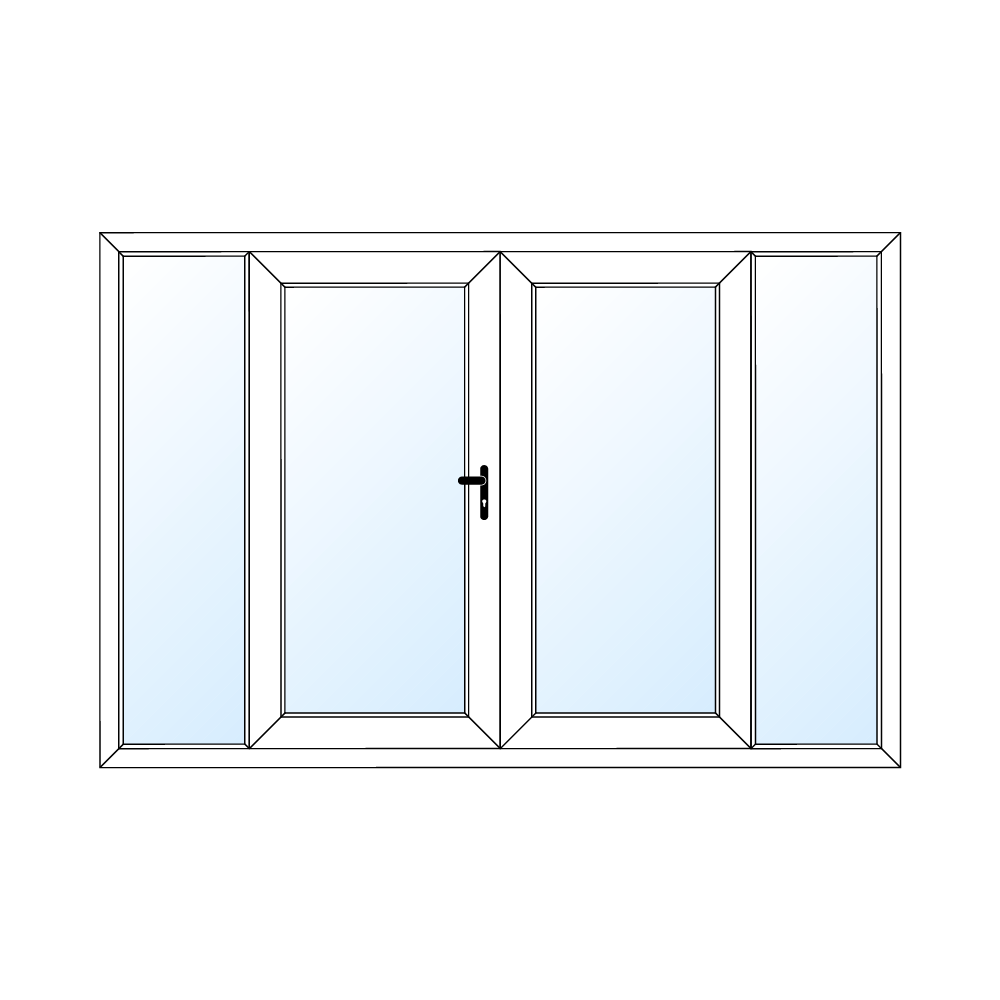 Kunststof tuindeur - 2 zijlichten